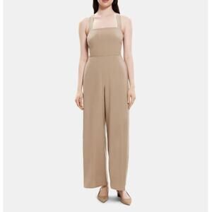THEORY Tan Sleeveless Crossback Sleek Crunch One-Piece Jumpsuit 00 FALL VIBES